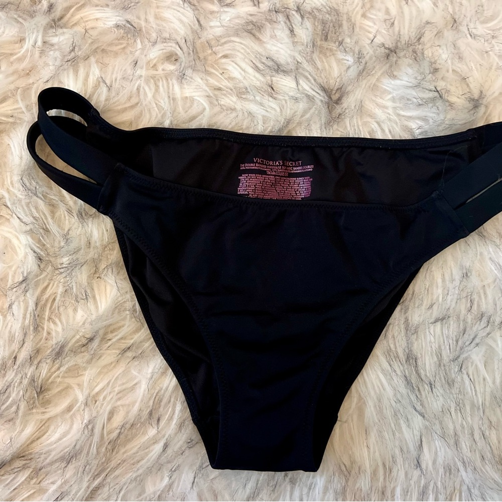 Victoria's Secret Double Strap Black Swim Bottom